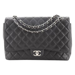 Chanel Classic Double Flap Bag Quilted Caviar Maxi