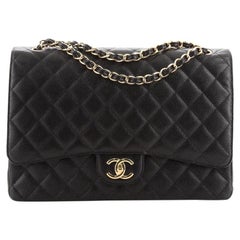 chanel caviar quilted small double flap black Chanel Classic Double Flap Bag Quilted Caviar Maxi