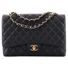 Chanel Classic Double Flap Bag Quilted Caviar Maxi