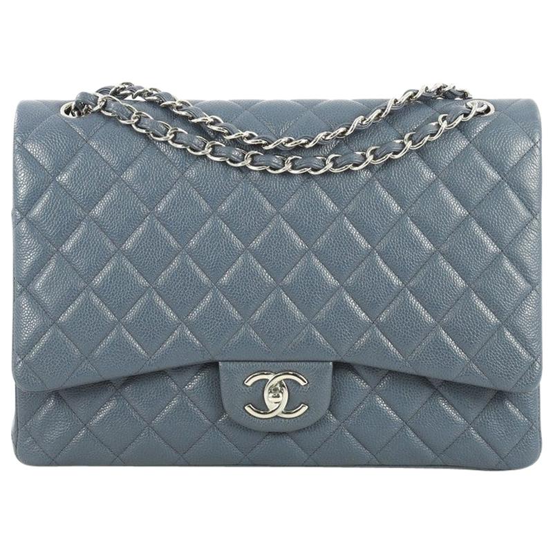 Chanel Classic Double Flap Bag Quilted Caviar Maxi