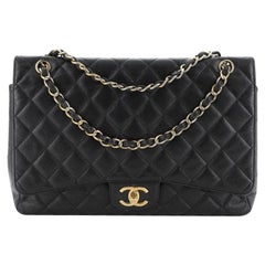 Chanel Classic Double Flap Bag Quilted Caviar Maxi
