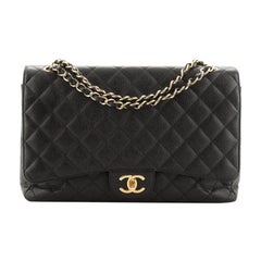 Chanel Classic Double Flap Bag Quilted Caviar Maxi