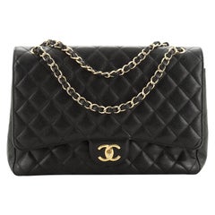 Chanel Classic Double Flap Bag Quilted Caviar Maxi