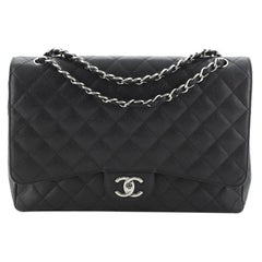 Chanel Classic Double Flap Bag Quilted Caviar Maxi