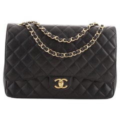 Chanel Classic Double Flap Bag Quilted Caviar Maxi