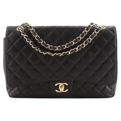 Chanel Classic Double Flap Bag Quilted Caviar Maxi