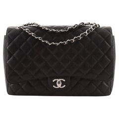Chanel Classic Double Flap Bag Quilted Caviar Maxi