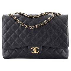 Chanel Classic Double Flap Bag Quilted Caviar Maxi
