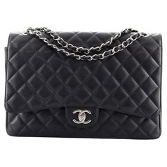 Chanel Classic Double Flap Bag Quilted Caviar Maxi