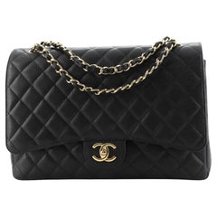 Chanel Classic Double Flap Bag Quilted Caviar Maxi
