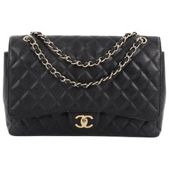 Chanel Classic Double Flap Bag Quilted Caviar Maxi Chanel Classic Double Flap Bag Quilted Caviar Maxi