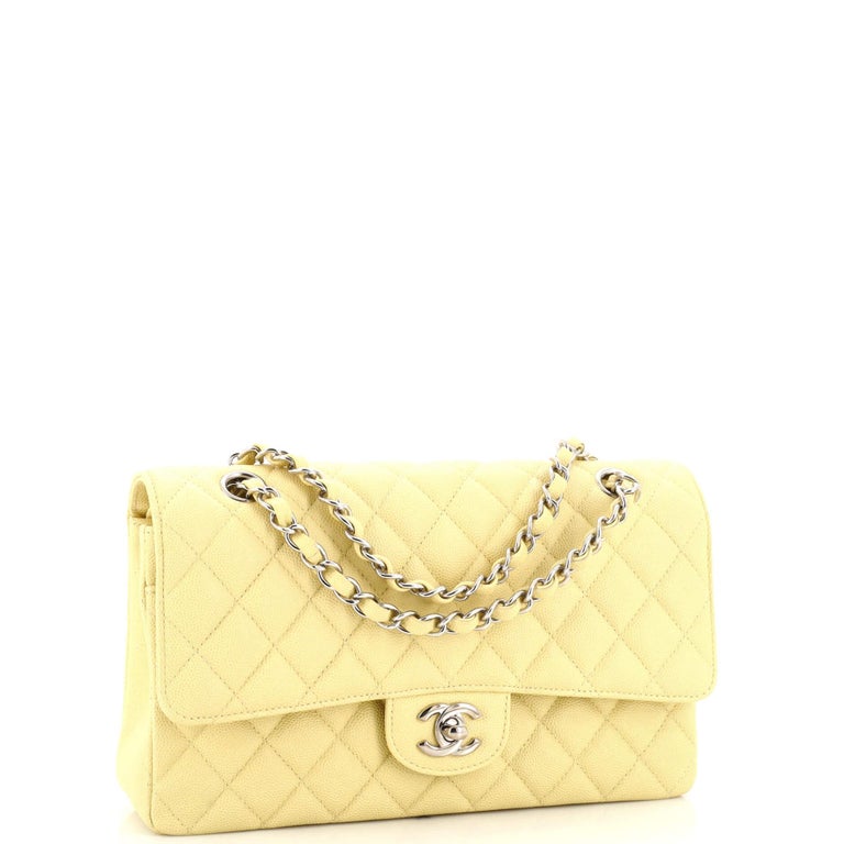 Chanel Small Classic Double Flap Bag Yellow Lambskin Light Gold Hardware