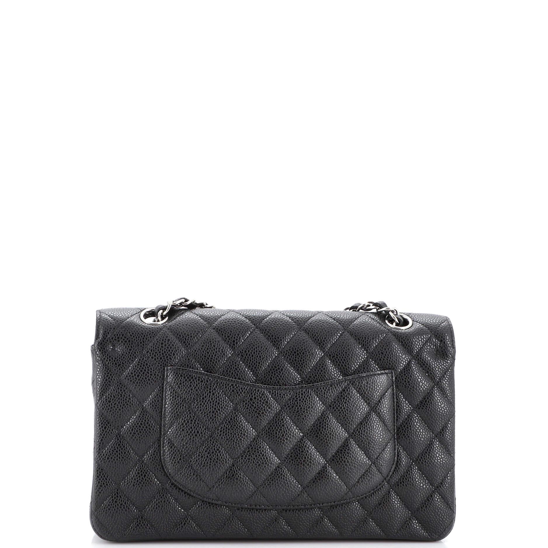 Women's or Men's Chanel Classic Double Flap Bag Quilted Caviar Medium