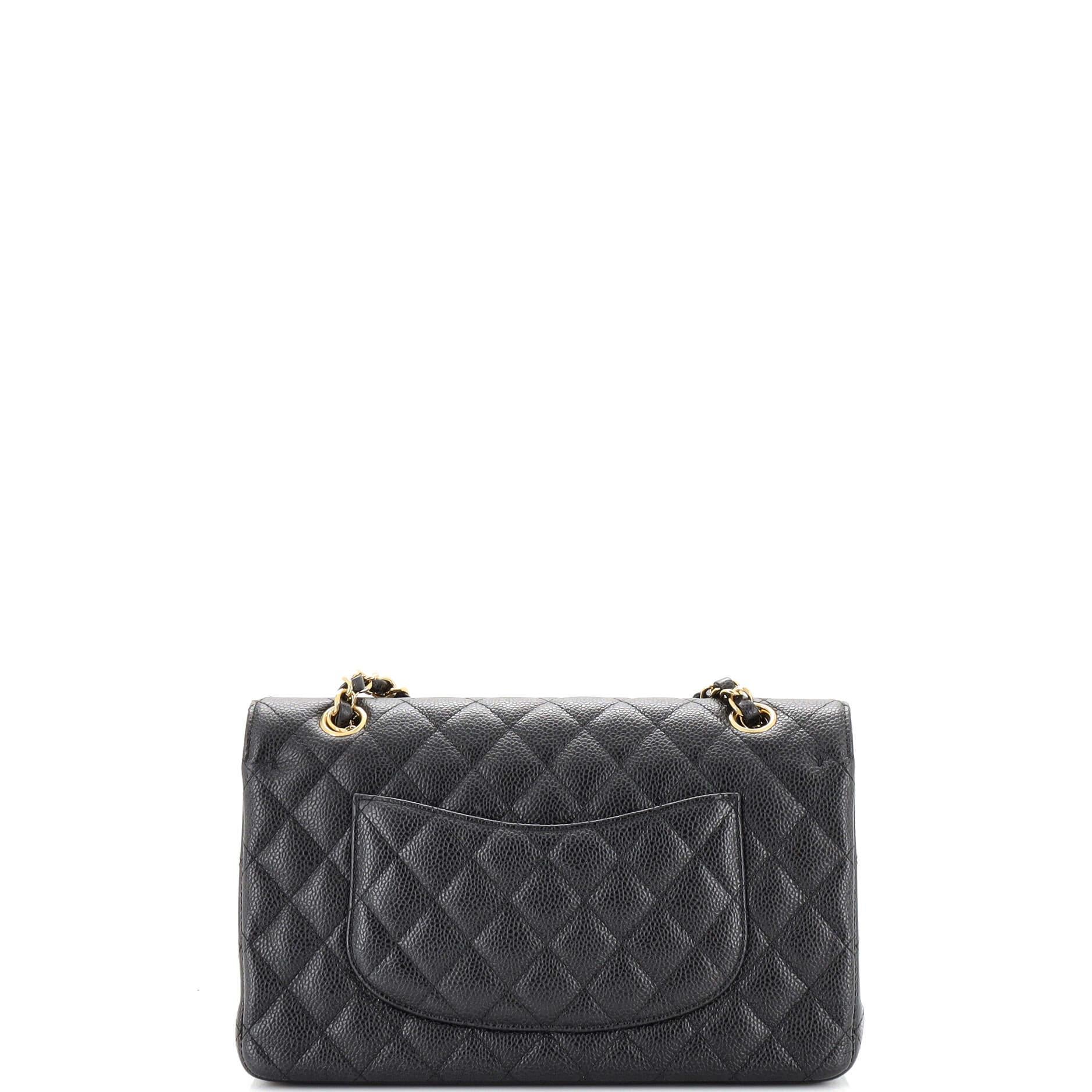 Women's or Men's Chanel Classic Double Flap Bag Quilted Caviar Medium