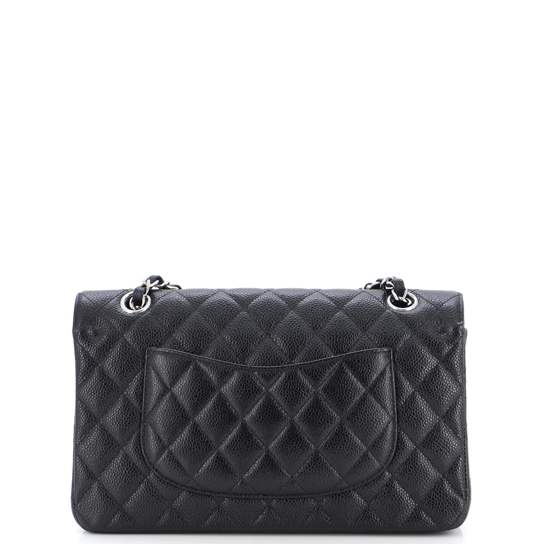 Women's or Men's Chanel Classic Double Flap Bag Quilted Caviar Medium