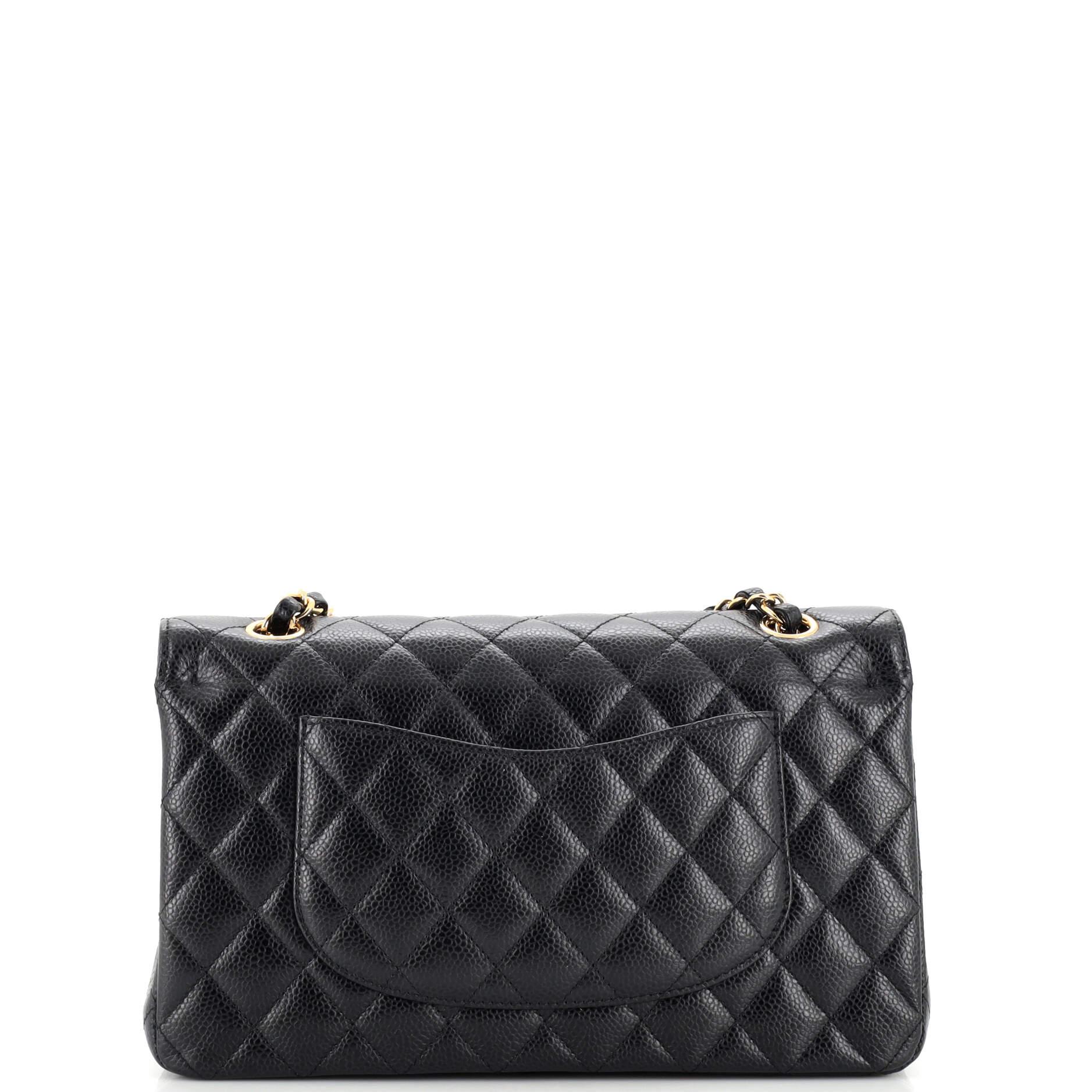 Women's Chanel Classic Double Flap Bag Quilted Caviar Medium