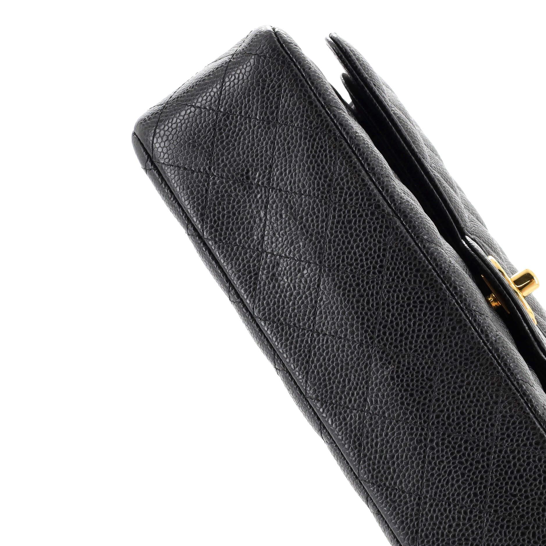 Chanel Classic Double Flap Bag Quilted Caviar Medium 3