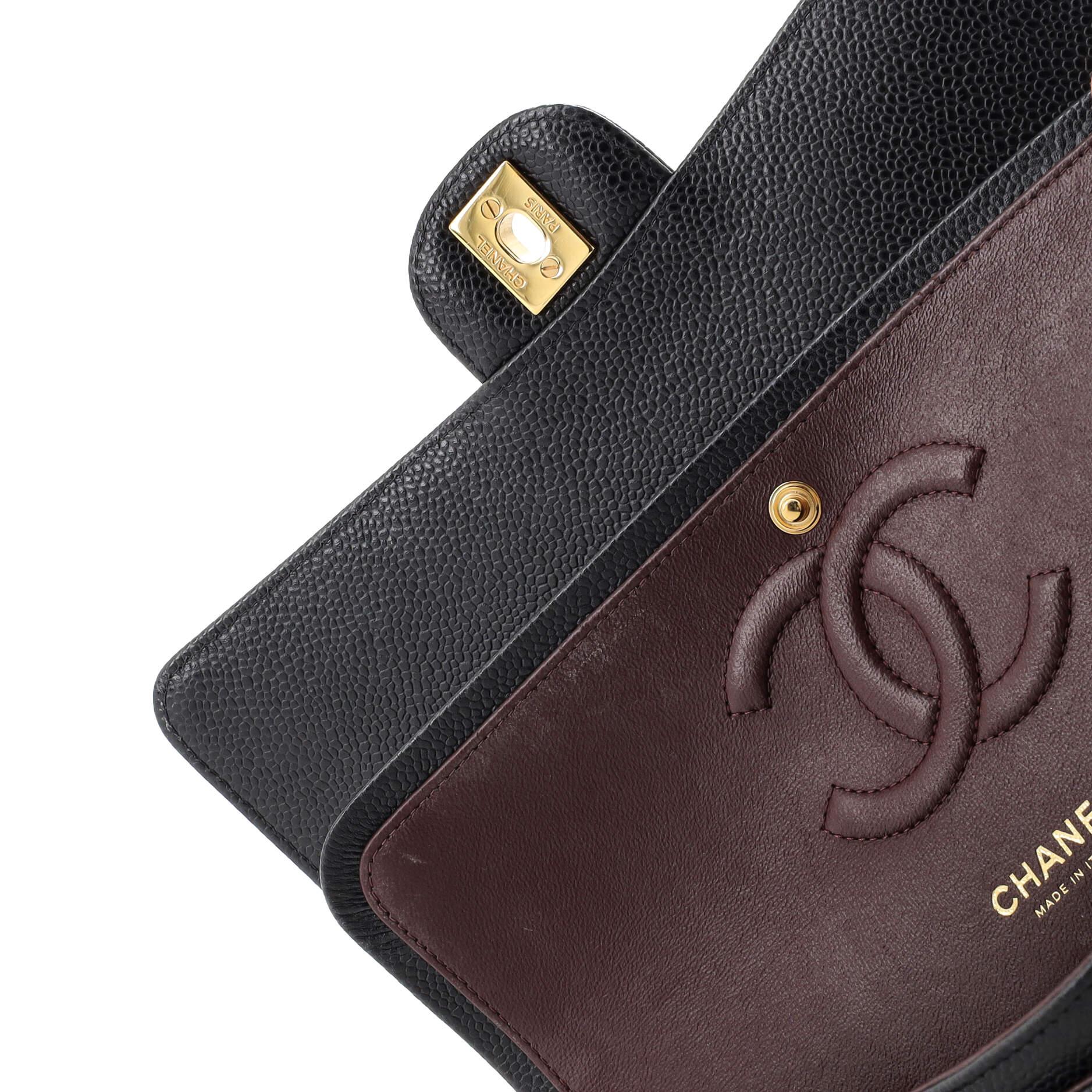 Chanel Classic Double Flap Bag Quilted Caviar Medium 4