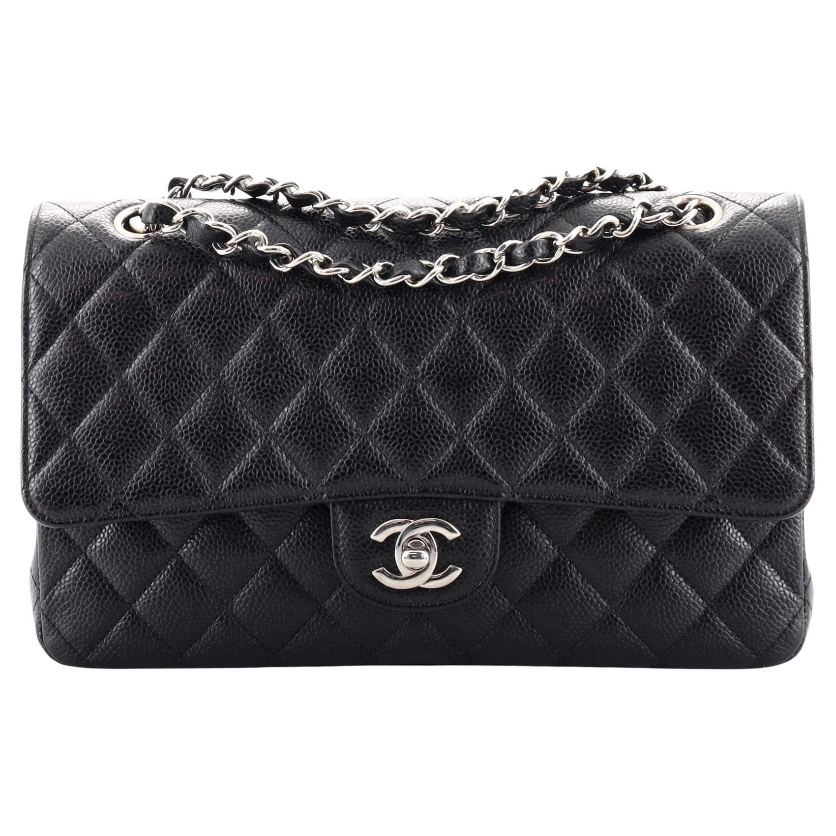 Chanel Classic Double Flap Bag Quilted Caviar Medium