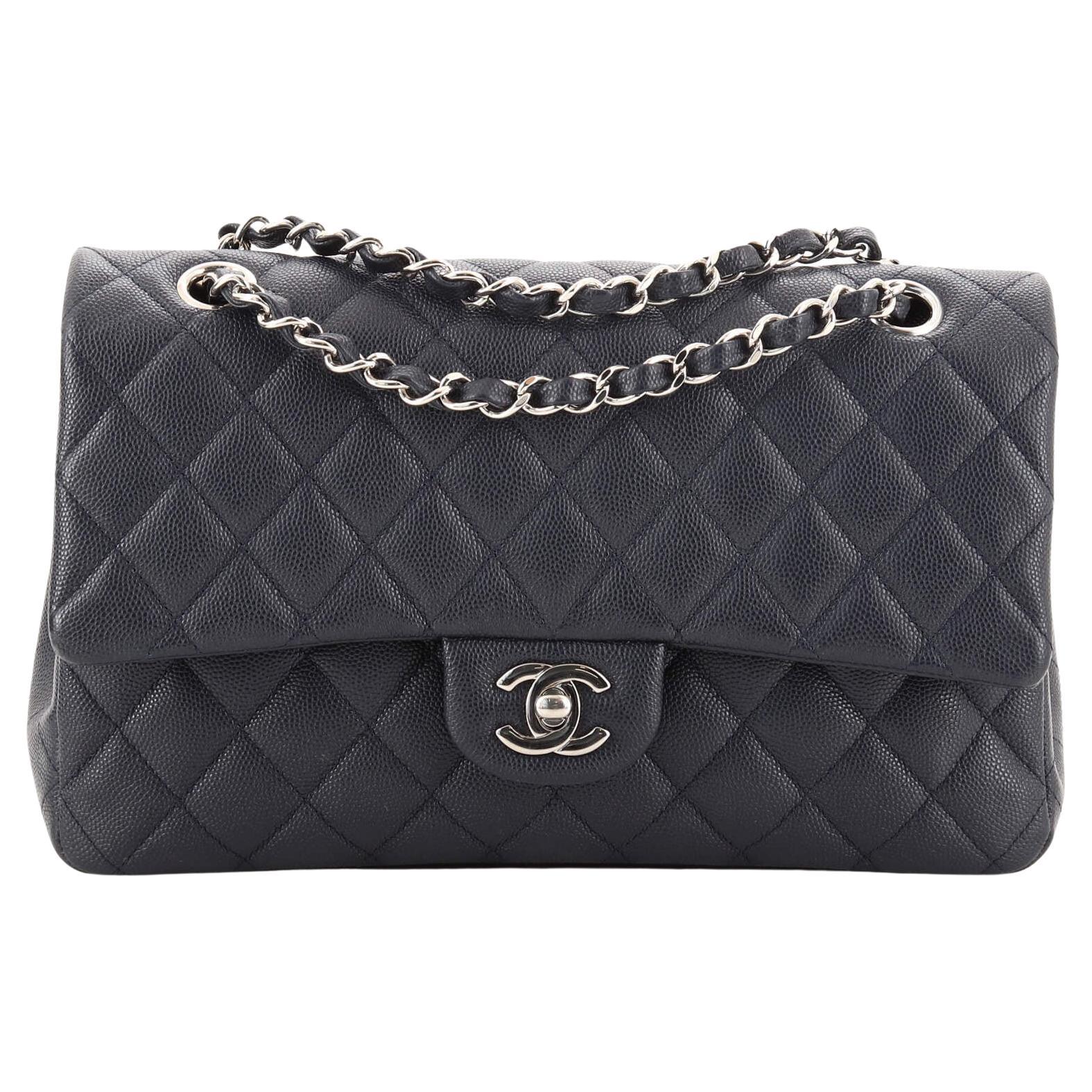Chanel Classic Double Flap Bag Quilted Caviar Medium
