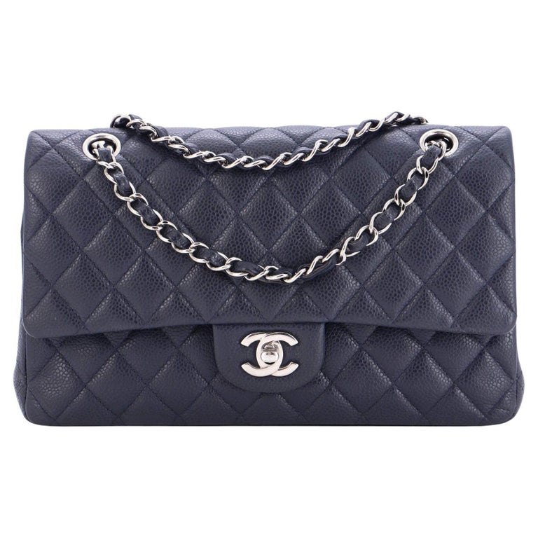 Chanel Classic Double Flap Bag Quilted Caviar Medium For Sale at 1stDibs