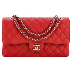 Sac à double rabat classique Chanel matelassé Caviar Medium