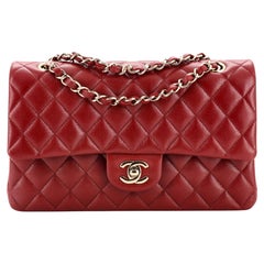 Sac à double rabat classique Chanel matelassé Caviar Medium