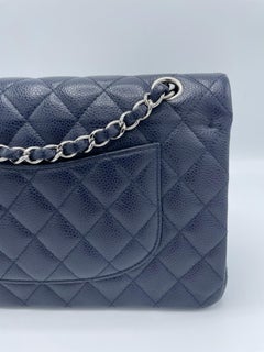 Chanel Classic Double Flap Bag Quilted Caviar Navy