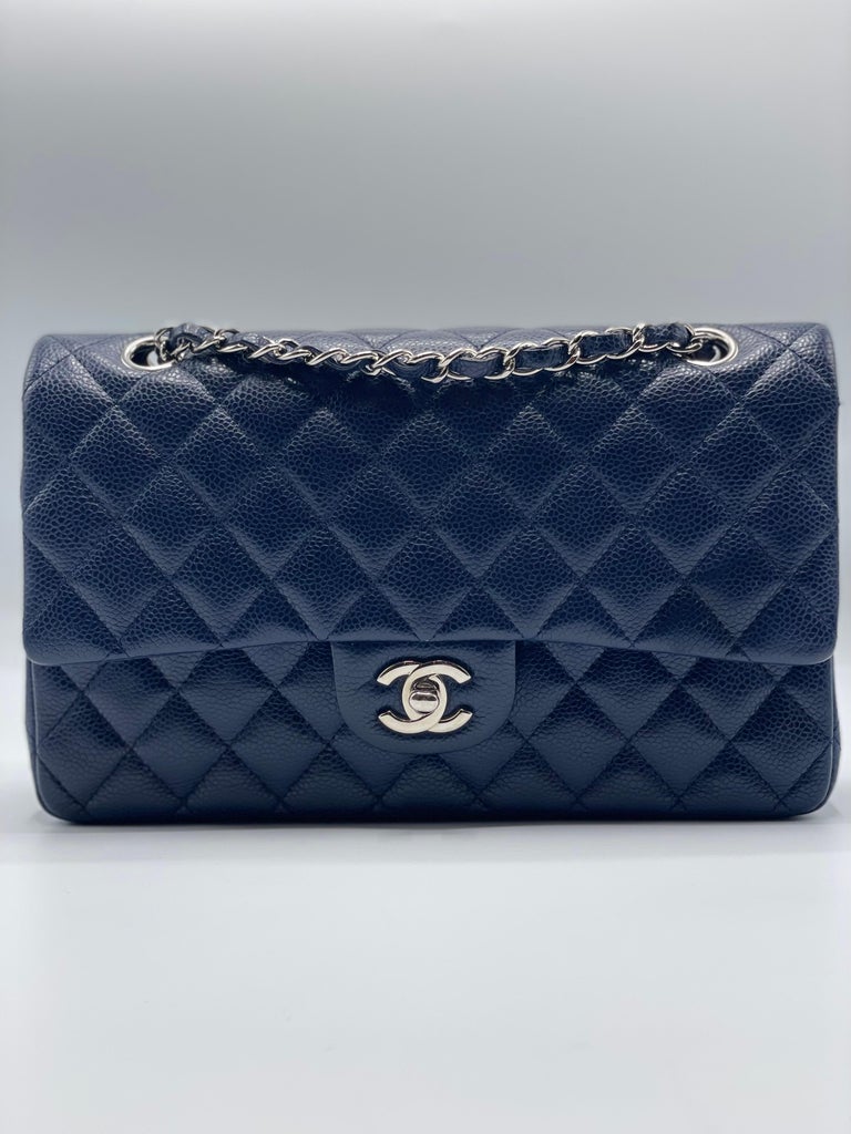 Chanel Classic Double Flap Bag Quilted Caviar Navy For Sale at 1stDibs  chanel  purse classic, chanel classic navy blue caviar, quilted navy chanel medium  flap in navy caviar