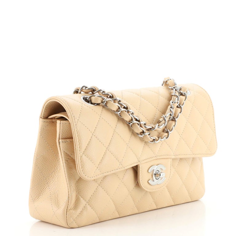 Chanel Classic Double Flap Bag Quilted Caviar Small at 1stDibs