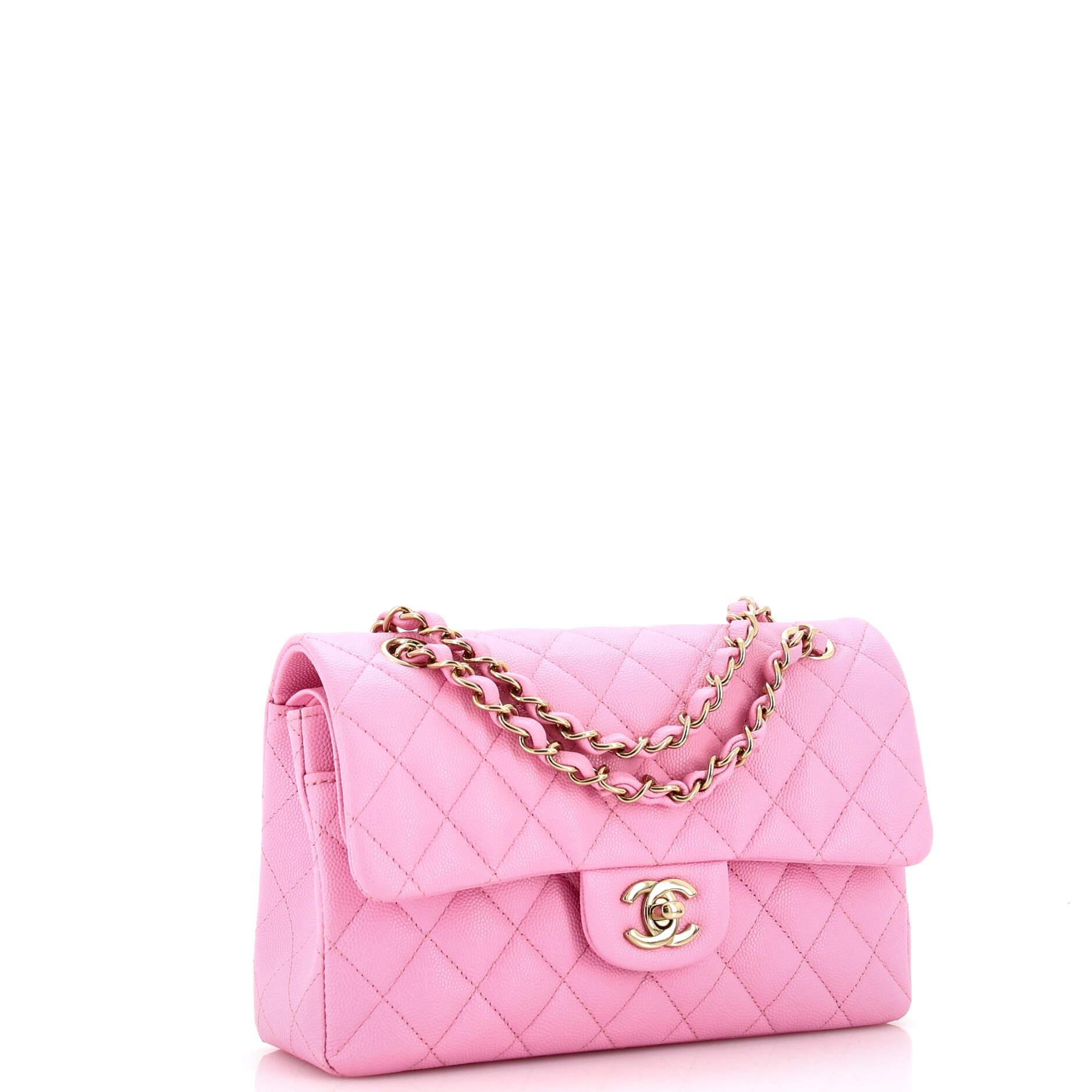 Chanel Classic Double Flap Bag Quilted Caviar Small In Good Condition In NY, NY