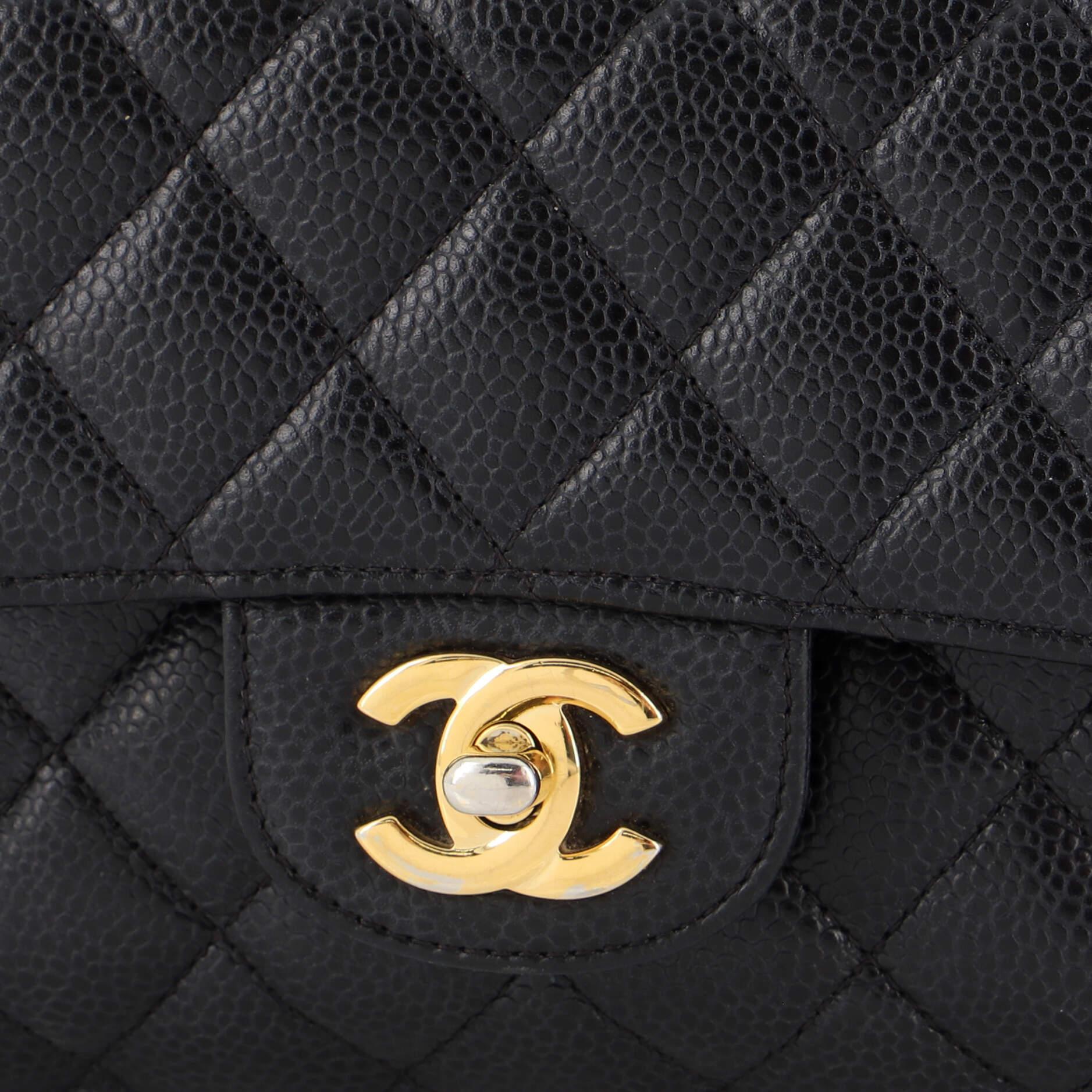 Chanel Classic Double Flap Bag Quilted Caviar Small 3