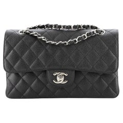  Chanel Classic Double Flap Bag Quilted Caviar Small
