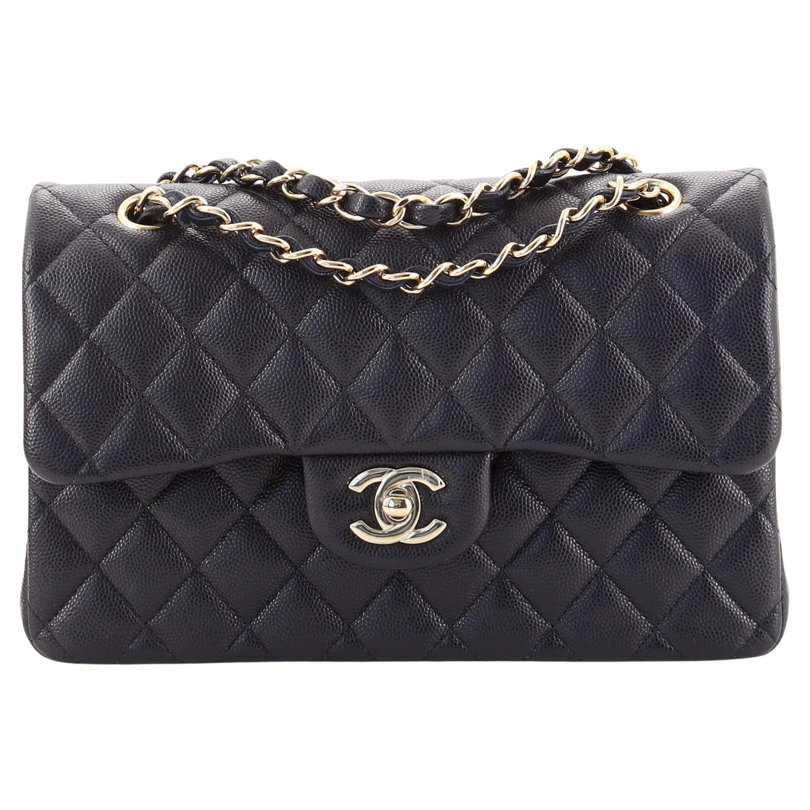 Chanel Classic Double Flap Bag Quilted Caviar Small