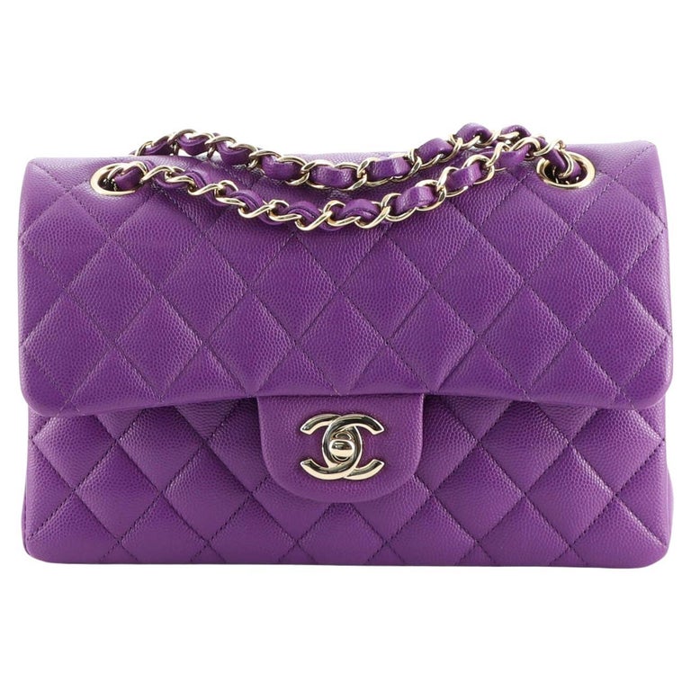 Chanel Classic Double Flap Bag Quilted Caviar Small at 1stDibs