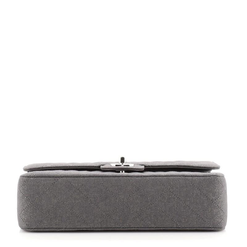 Chanel Classic Double Flap Tasche gesteppt Glitter Stoff Medium Damen