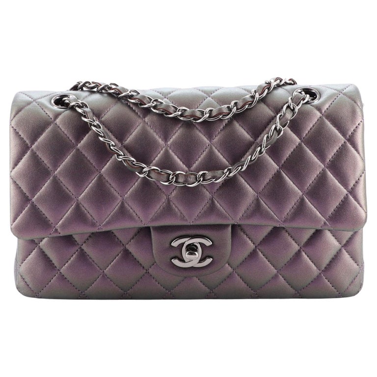 chanel purple tote purse