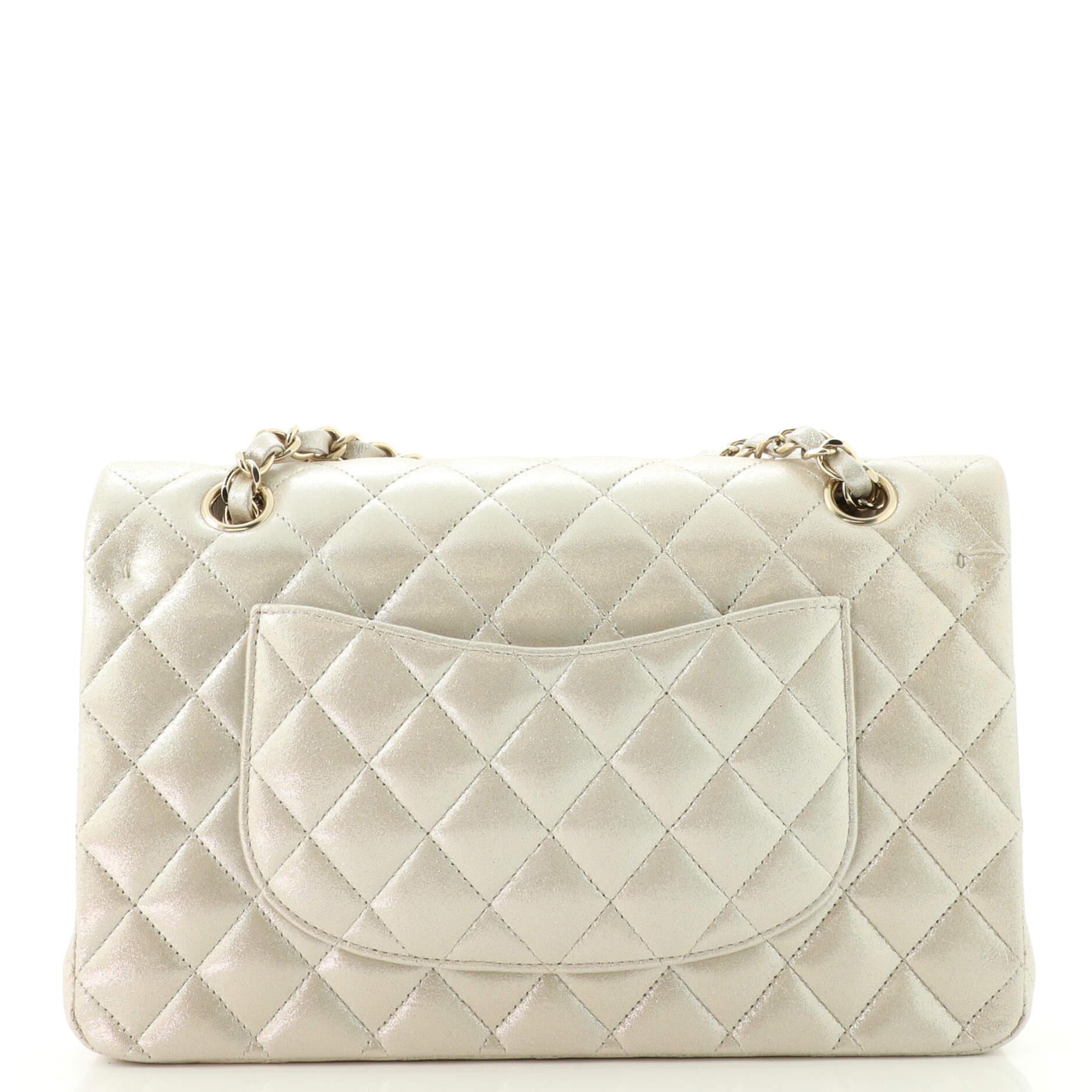 Women's or Men's  Chanel Classic Double Flap Bag Quilted Iridescent Lambskin Medium