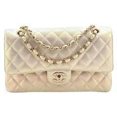 Chanel Classic Double Flap Bag Quilted Iridescent Lambskin Medium