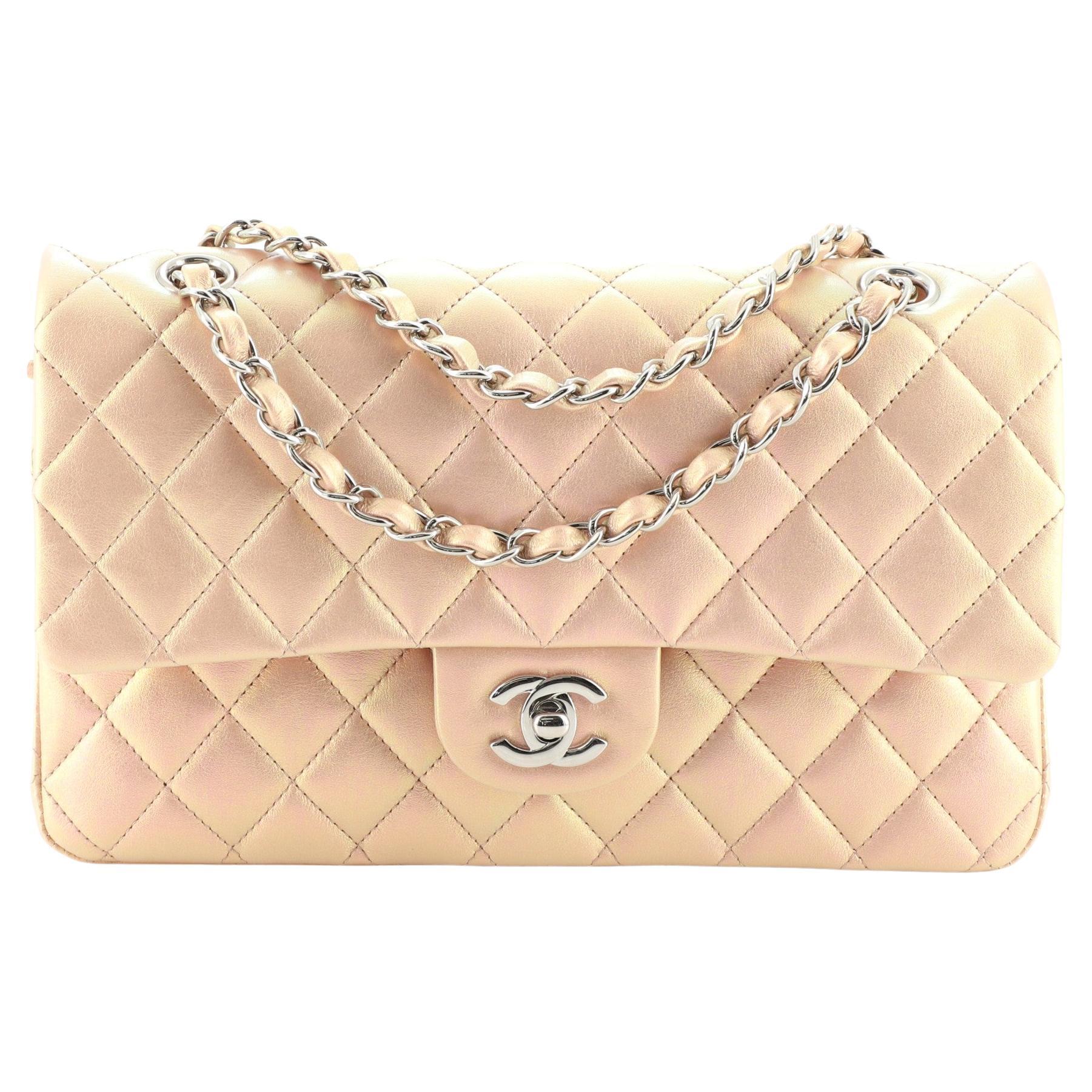 Chanel Classic Double Flap Bag Quilted Iridescent Lambskin Medium at 1stDibs