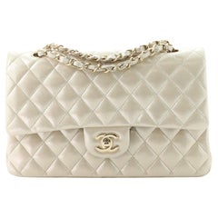  Chanel Classic Double Flap Bag Quilted Iridescent Lambskin Medium