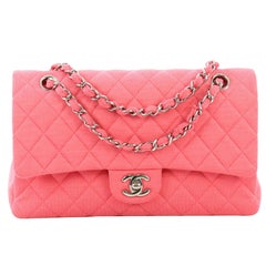 Chanel Classic Double Flap Bag Quilted Jersey Medium