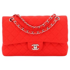 Chanel Classic Double Flap Bag Quilted Jersey Medium