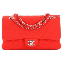 Chanel Classic Double Flap Bag Quilted Jersey Medium