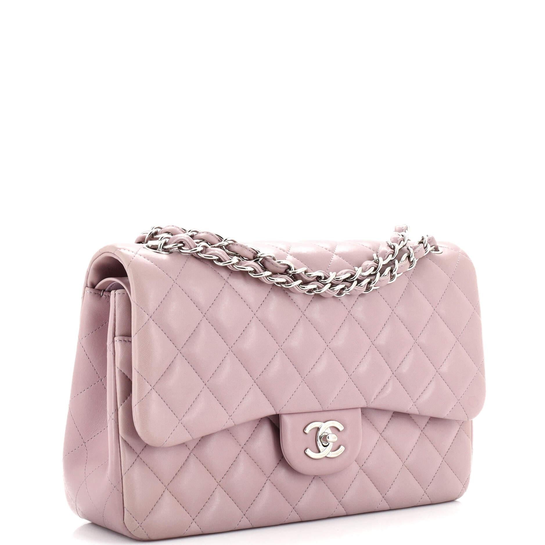 Chanel Classic Double Flap Bag Quilted Lambskin Jumbo In Fair Condition In NY, NY