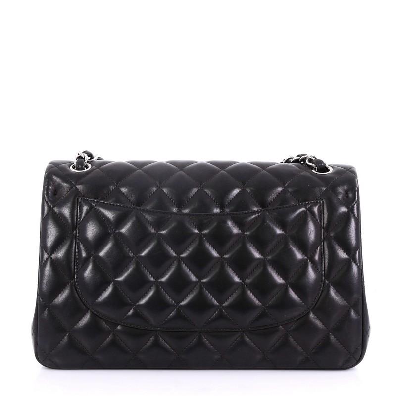 Chanel Classic Double Flap Bag Quilted Lambskin Jumbo In Excellent Condition In NY, NY