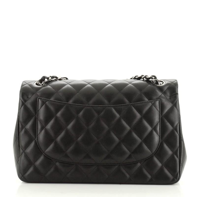 Chanel Classic Double Flap Bag Quilted Lambskin Jumbo  In Good Condition In NY, NY