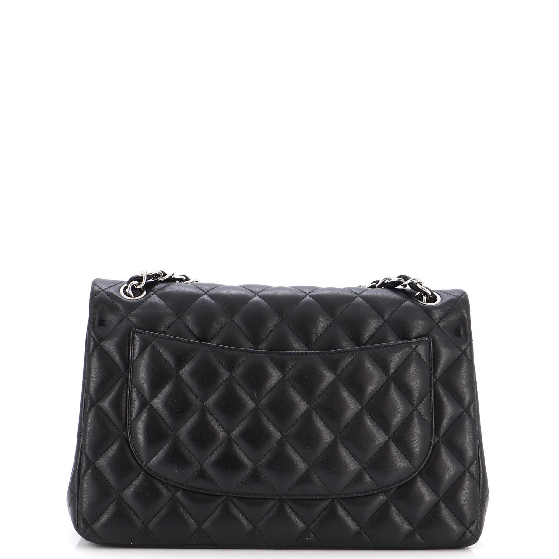 Women's or Men's Chanel Classic Double Flap Bag Quilted Lambskin Jumbo