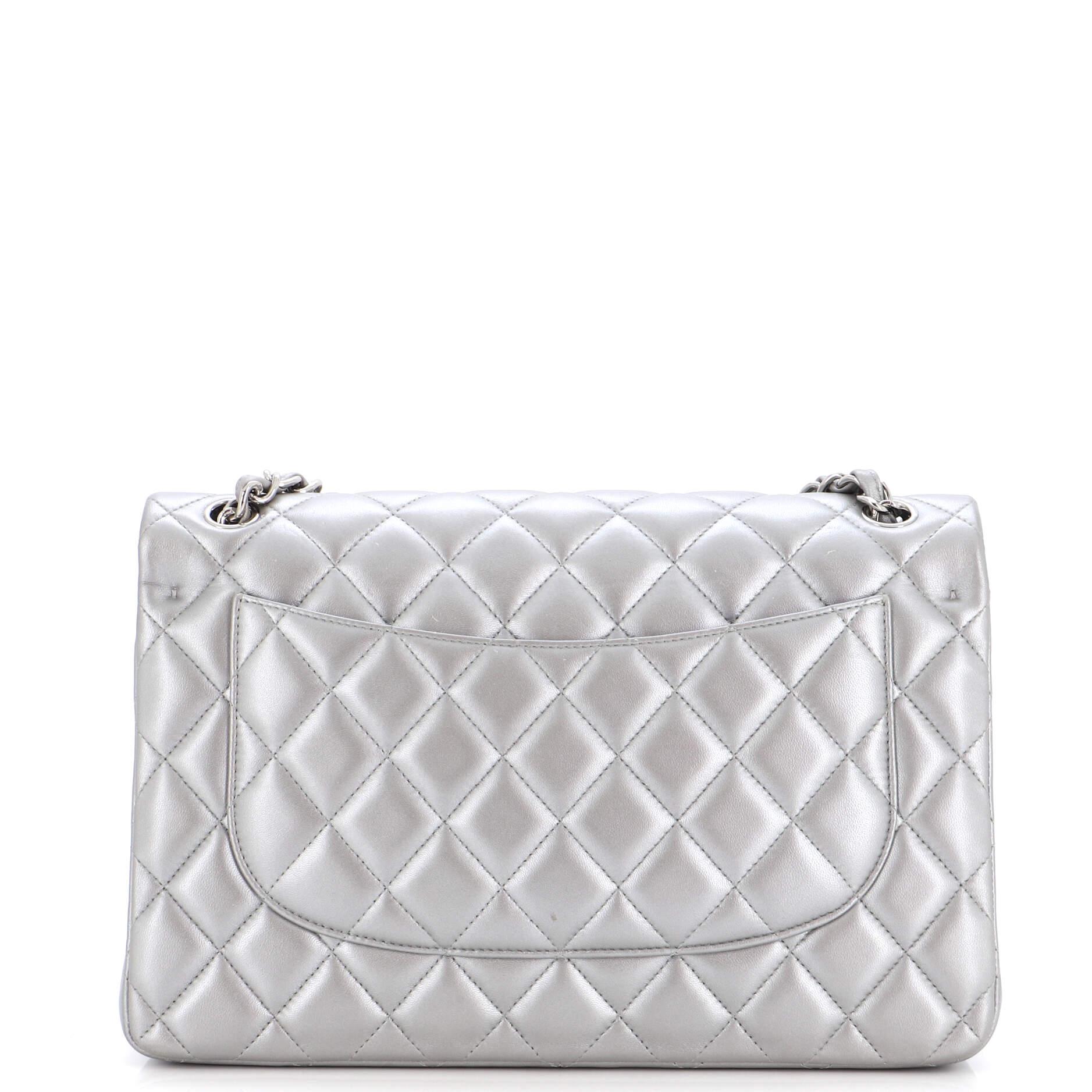 Women's or Men's Chanel Classic Double Flap Bag Quilted Lambskin Jumbo