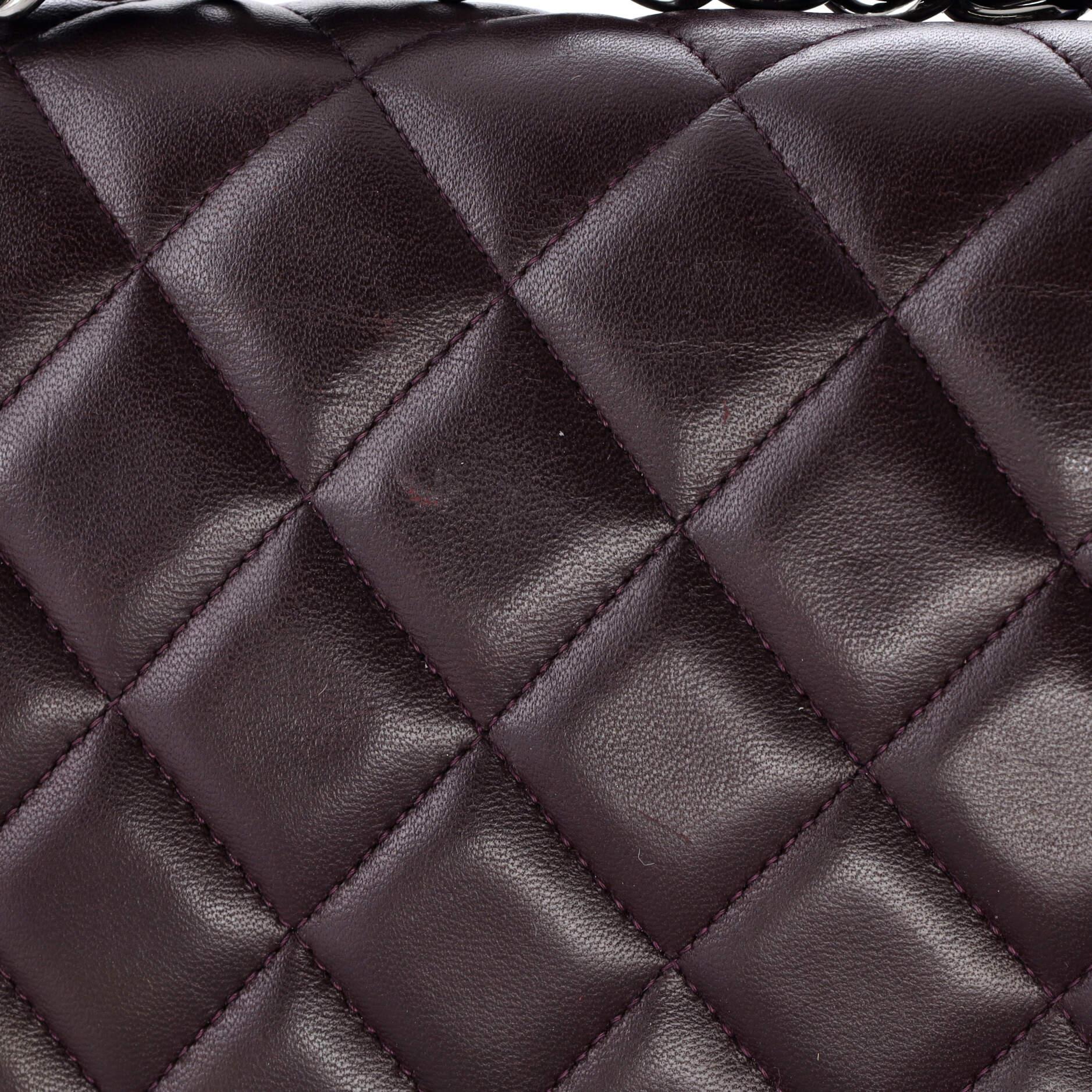 Chanel Classic Double Flap Bag Quilted Lambskin Jumbo For Sale 3